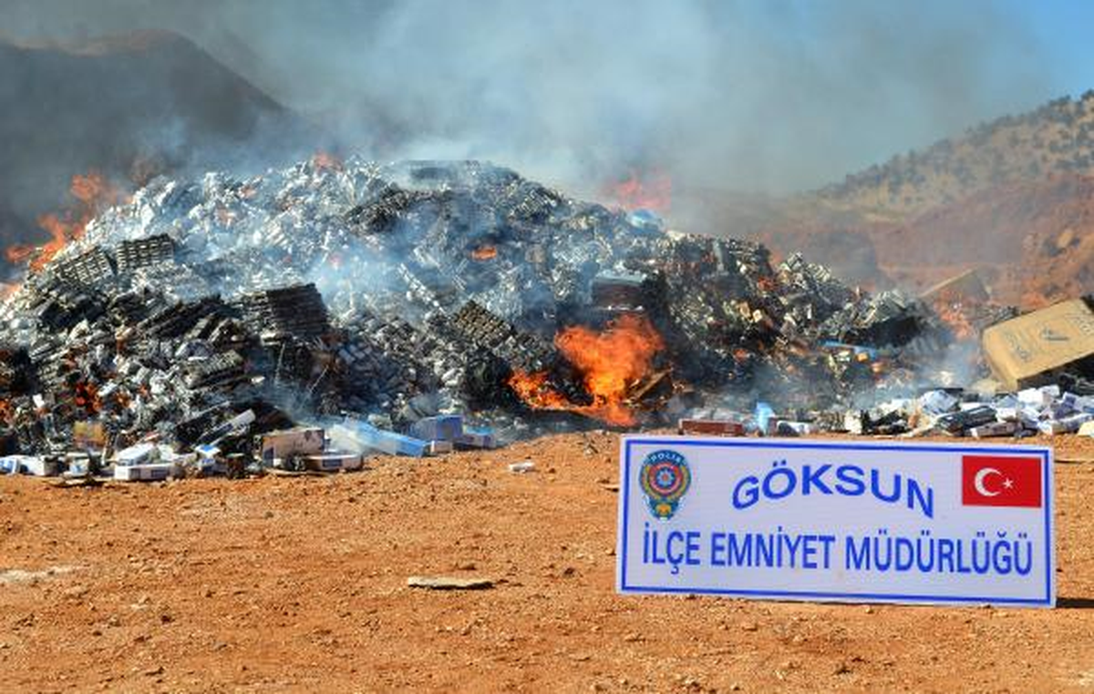 2 Milyon Liralık Kaçak Sigara İmha Edildi