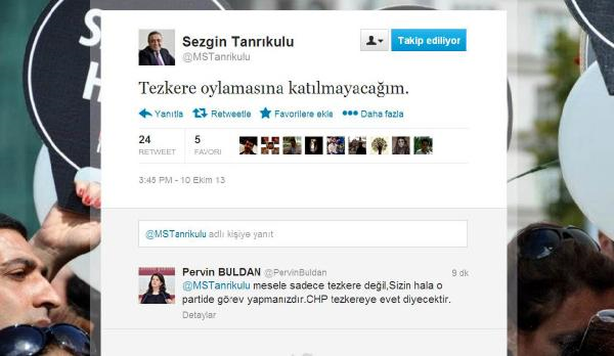CHP\'li Tanrıkulu: Tezkere Oylamasına Katılmayacağım