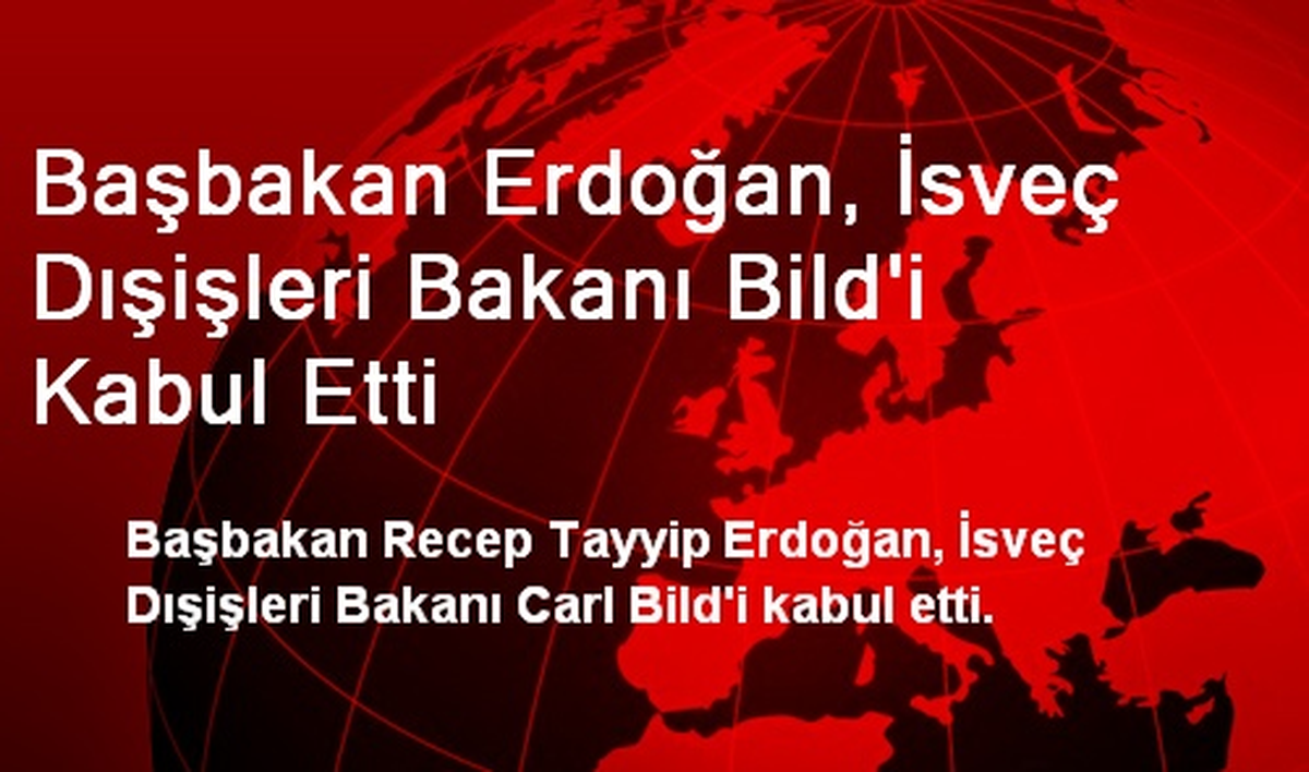 Başbakan Erdoğan, İsveç Dışişleri Bakanı Bild\'i Kabul Etti