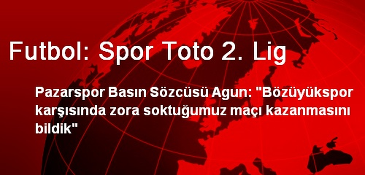Futbol: Spor Toto 2. Lig