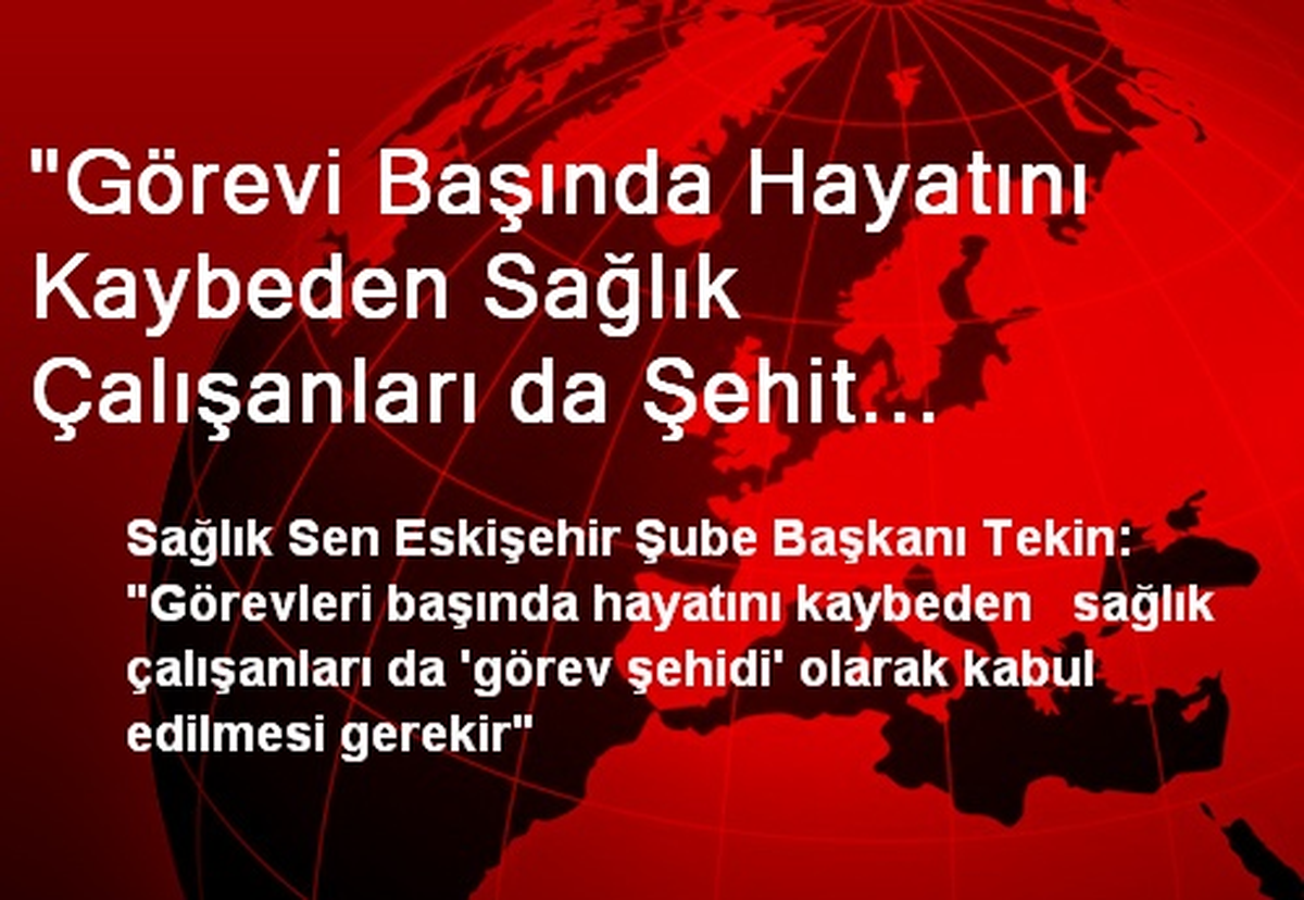 "Görevi Başında Hayatını Kaybeden Sağlık Çalışanları da Şehit Sayılsın"