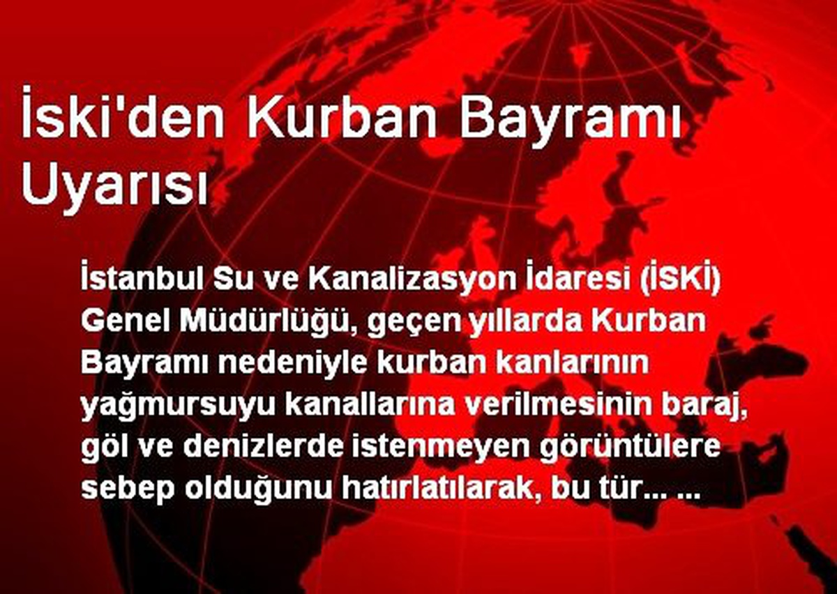 İski\'den Kurban Bayramı Uyarısı