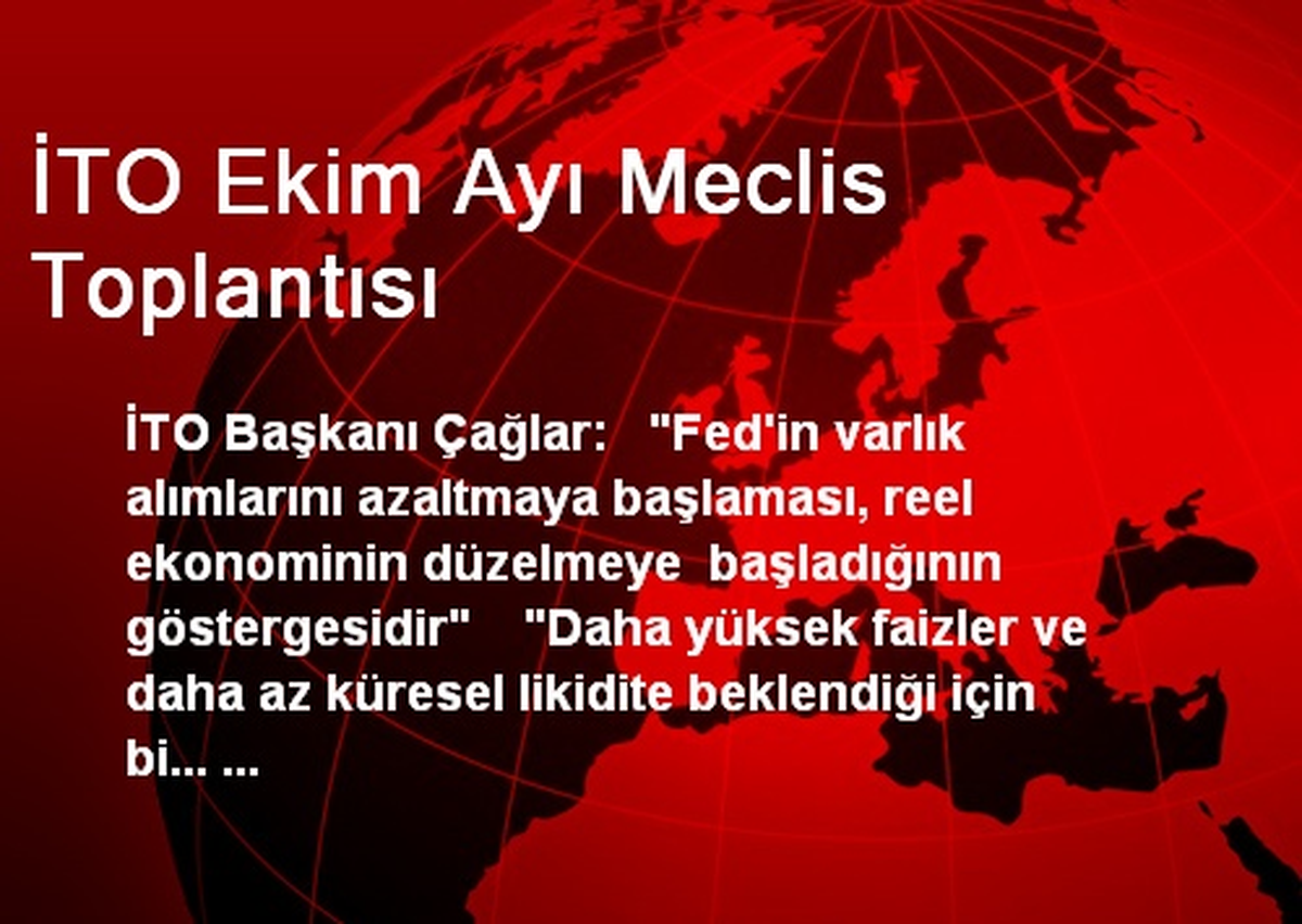 İTO Ekim Ayı Meclis Toplantısı