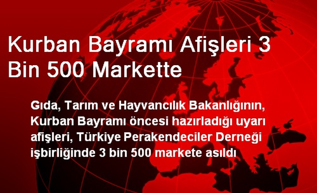 Kurban Bayramı Afişleri 3 Bin 500 Markette