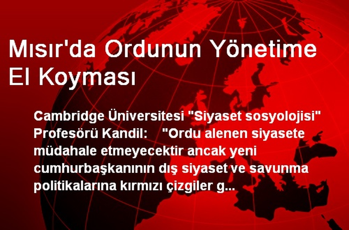 Mısır\'da Ordunun Yönetime El Koyması