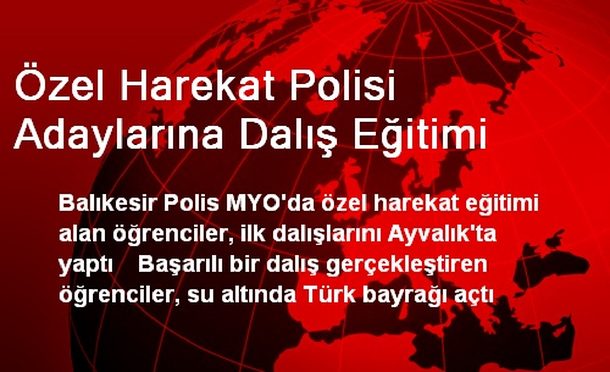 Özel Harekat Polisi Adaylarına Dalış Eğitimi
