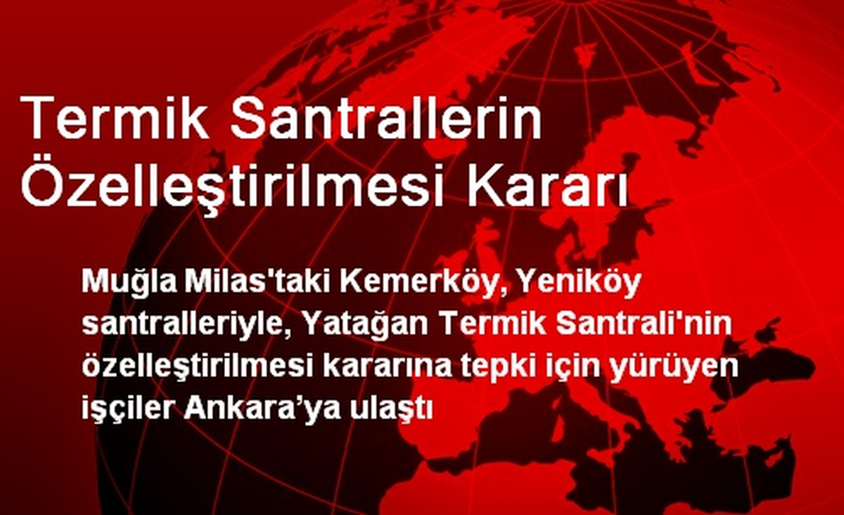 Termik Santrallerin Özelleştirilmesi Kararı
