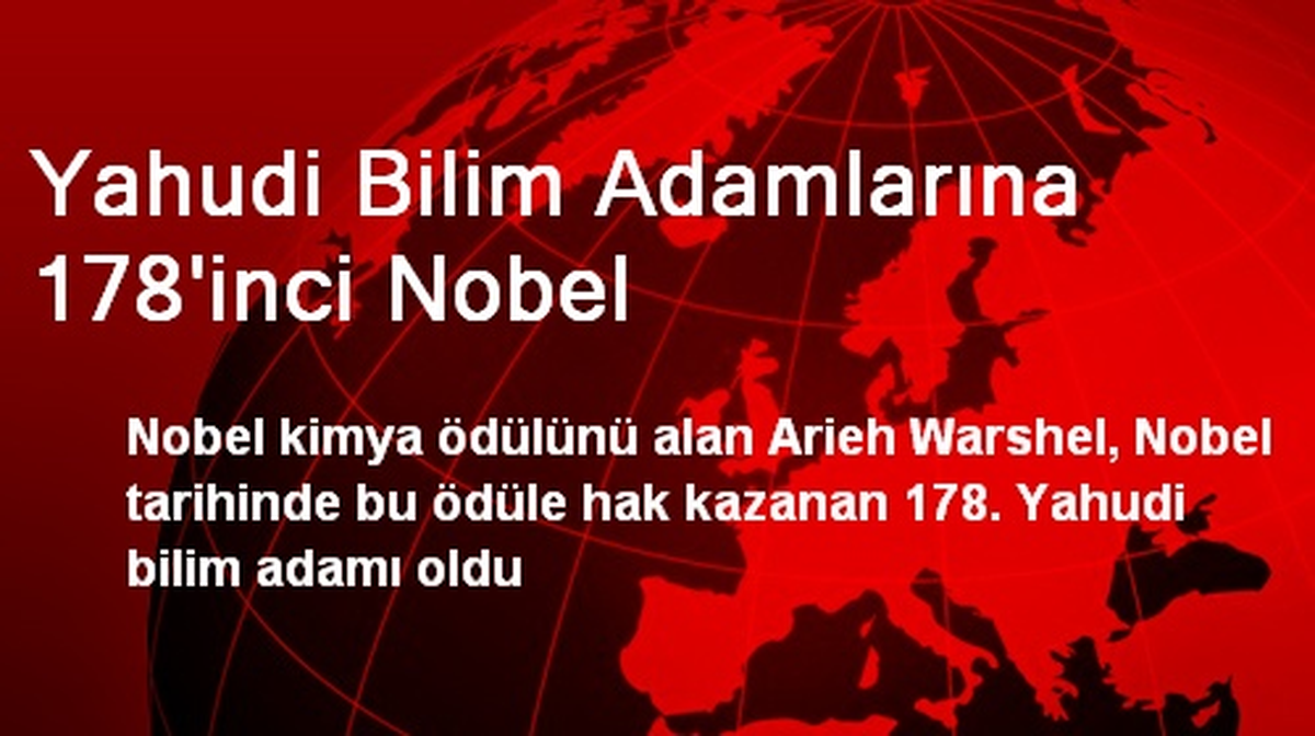Yahudi Bilim Adamlarına 178'inci Nobel