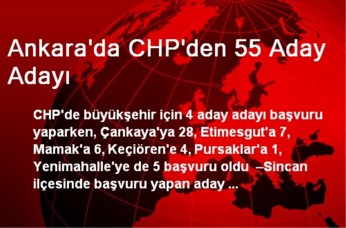 CHP\'den Ankara İçin 55 Aday Adayı