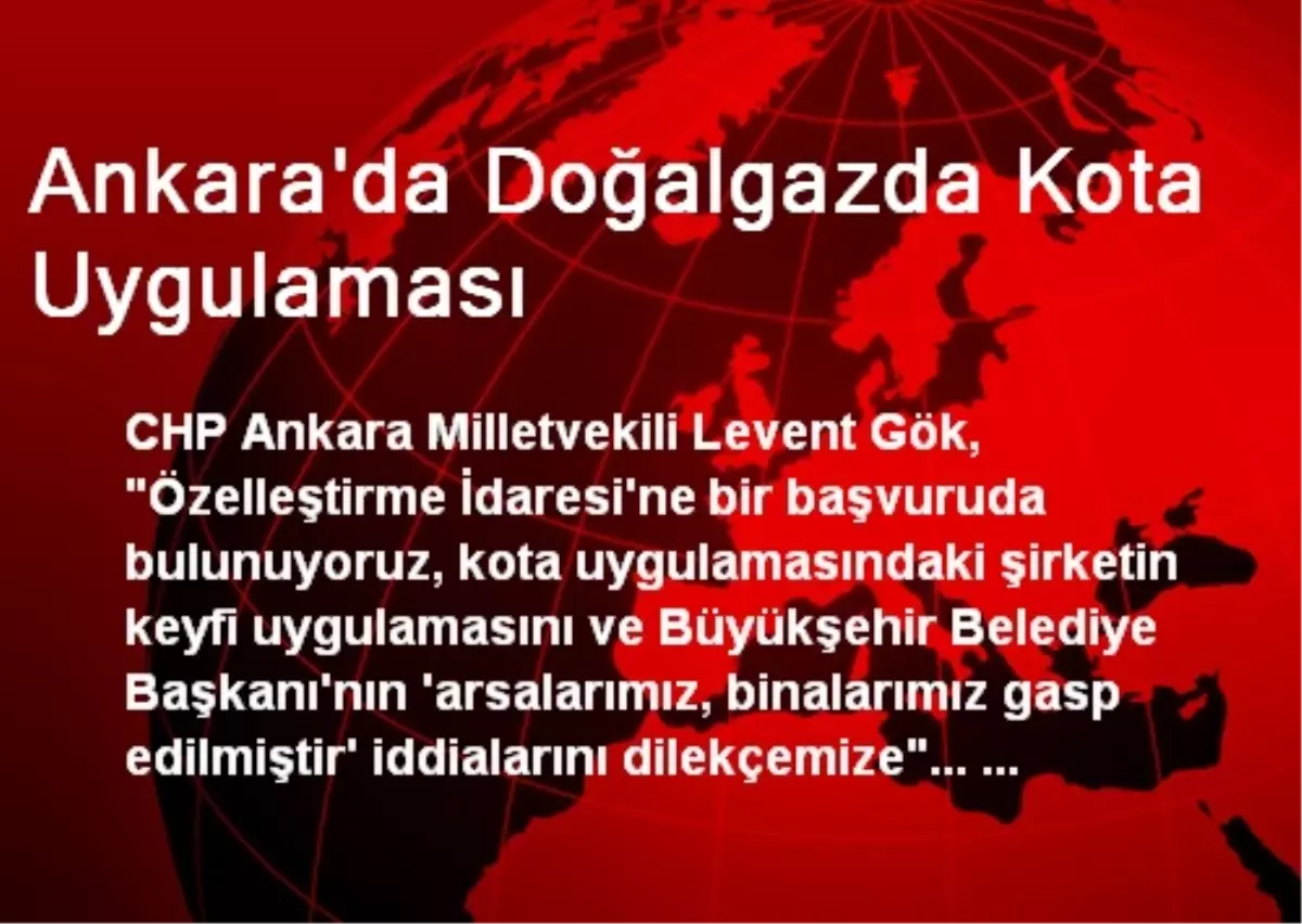 Ankara\'da Doğalgazda Kota Uygulaması