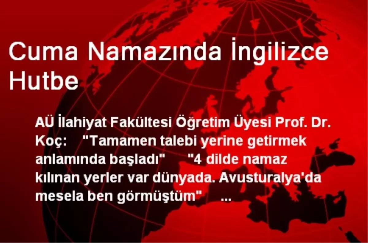 Cuma Namazında İngilizce Hutbe