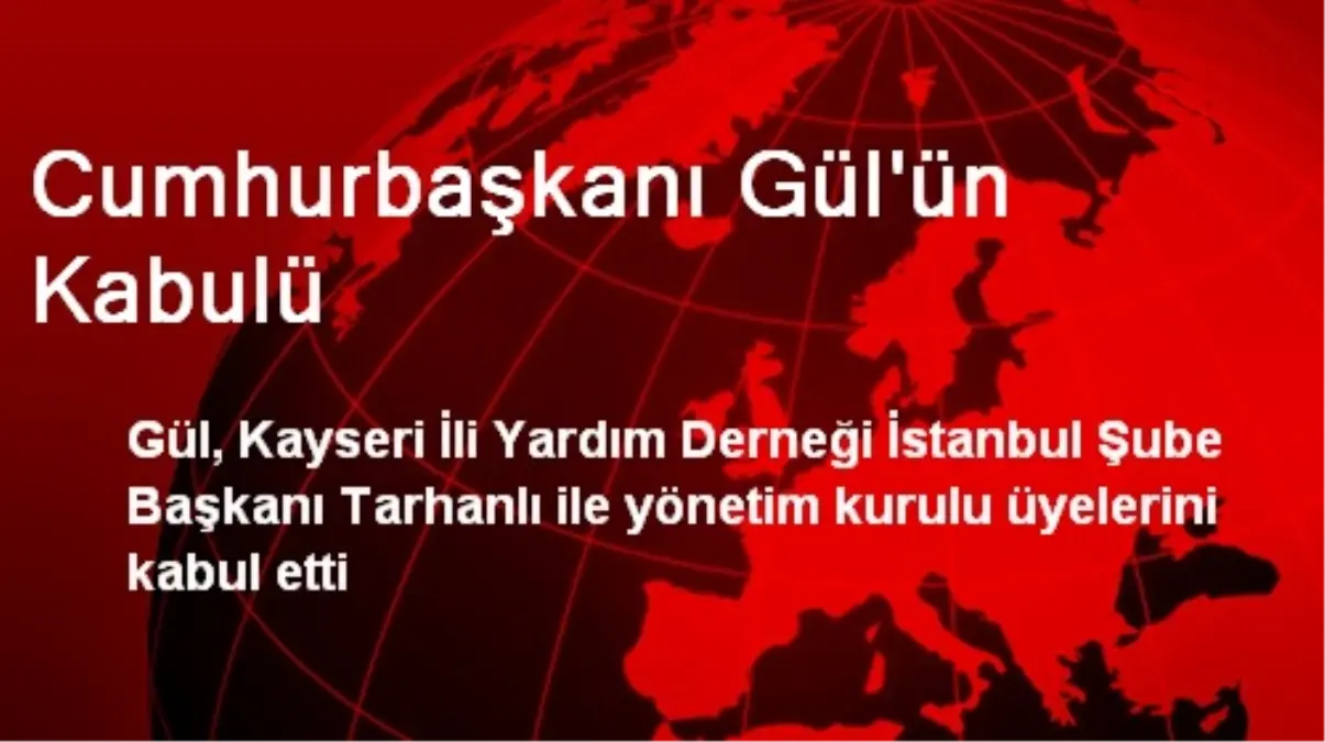 Cumhurbaşkanı Gül\'ün Kabulü