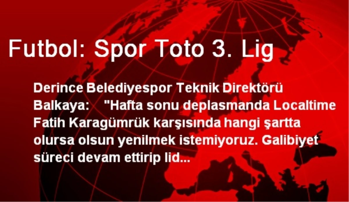 Futbol: Spor Toto 3. Lig