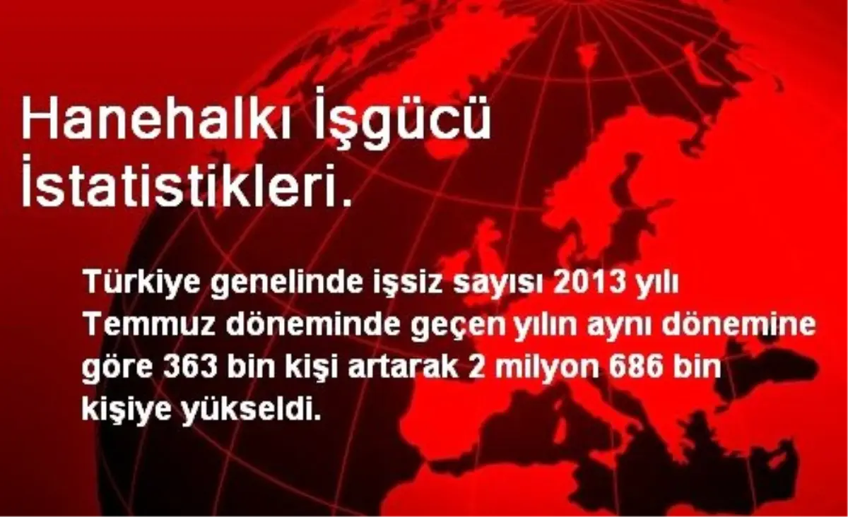 Hanehalkı İşgücü İstatistikleri.