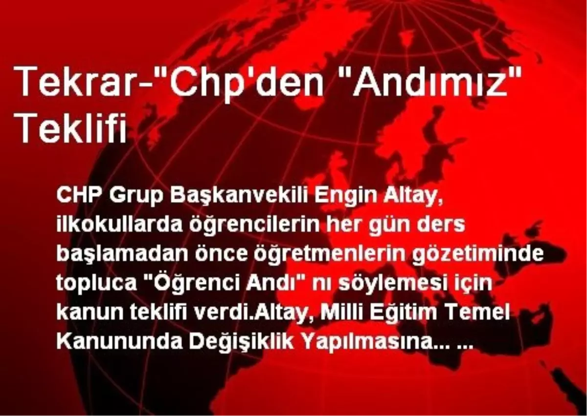 Tekrar-"Chp\'den "Andımız" Teklifi