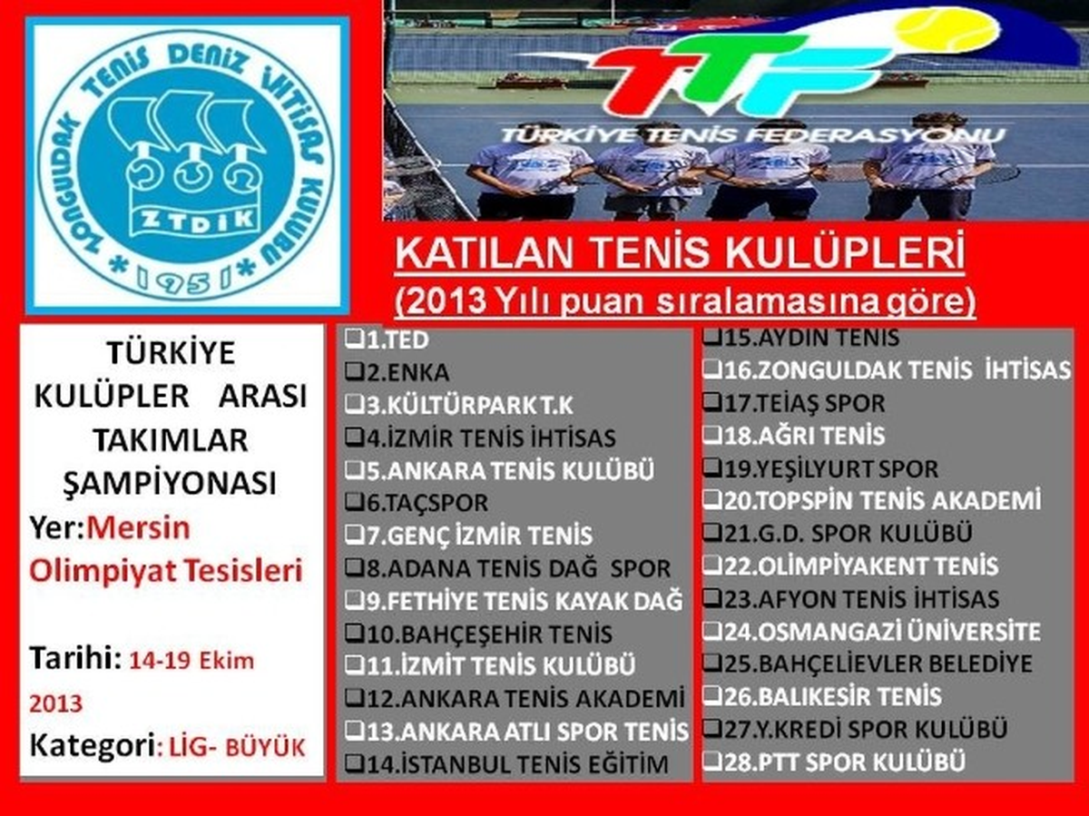 Zonguldak Tenis İhtisas Kulübü Tenis Ligine Katılıyor
