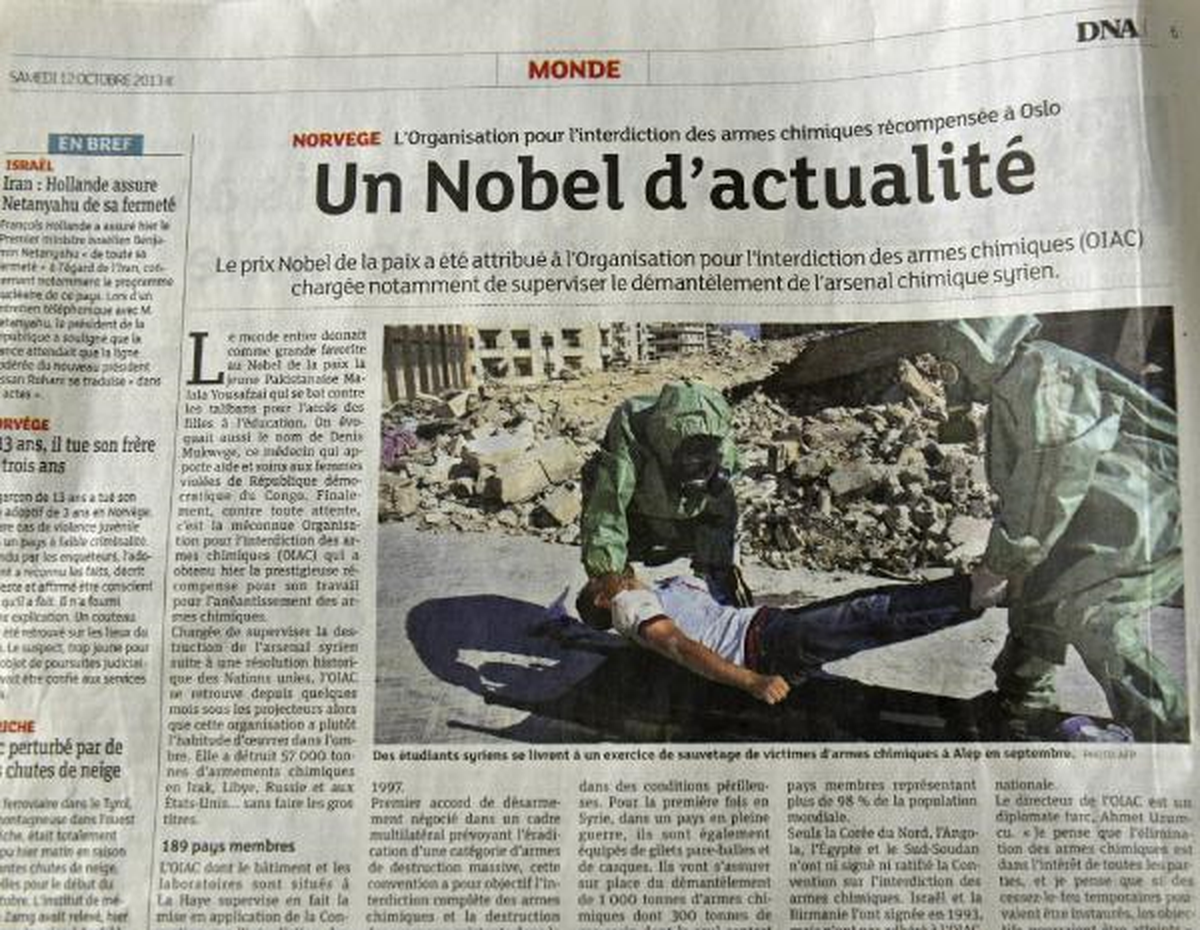 Nobel\'ın Bu Yılki Sahibi Opcw ve Genel Direktörü Ahmet Üzümcü Yabancı Basında Geniş Yer Buldu