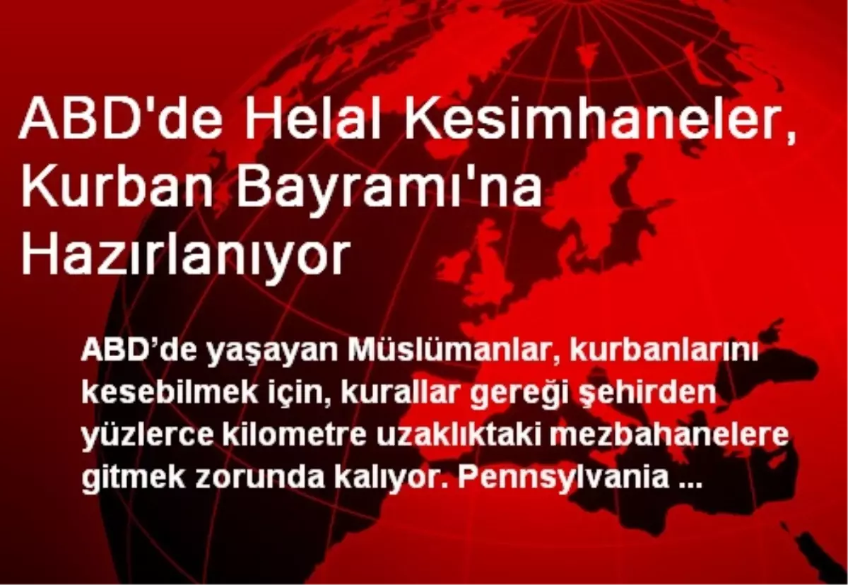 ABD\'de Helal Kesimhaneler, Kurban Bayramı\'na Hazırlanıyor