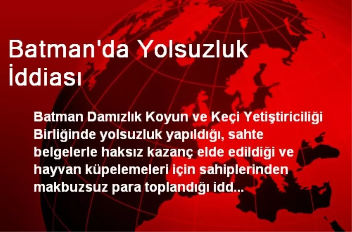 Batman\'da Yolsuzluk İddiası