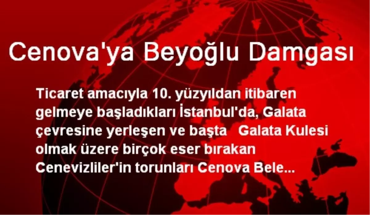 Cenova\'ya Beyoğlu Damgası