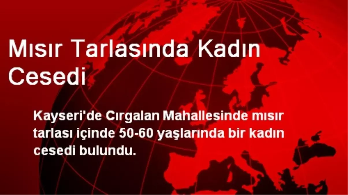 Mısır Tarlasında Kadın Cesedi