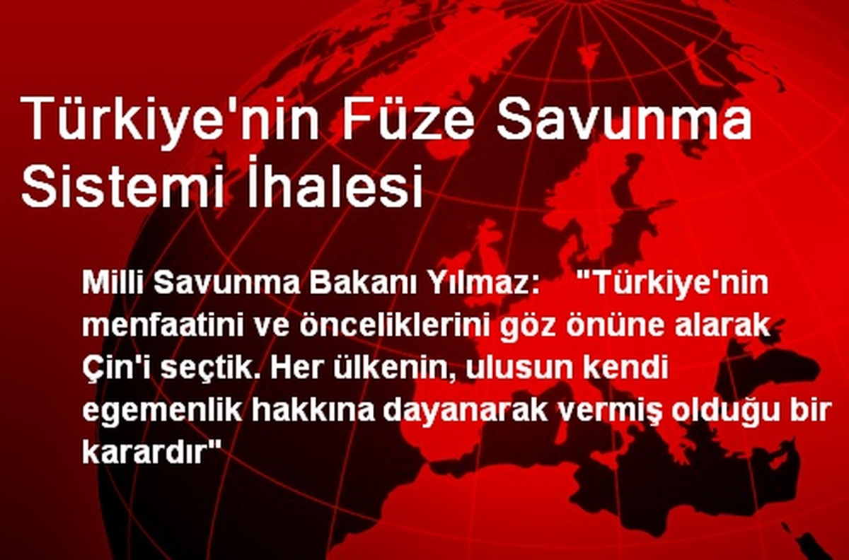 Türkiye\'nin Füze Savunma Sistemi İhalesi
