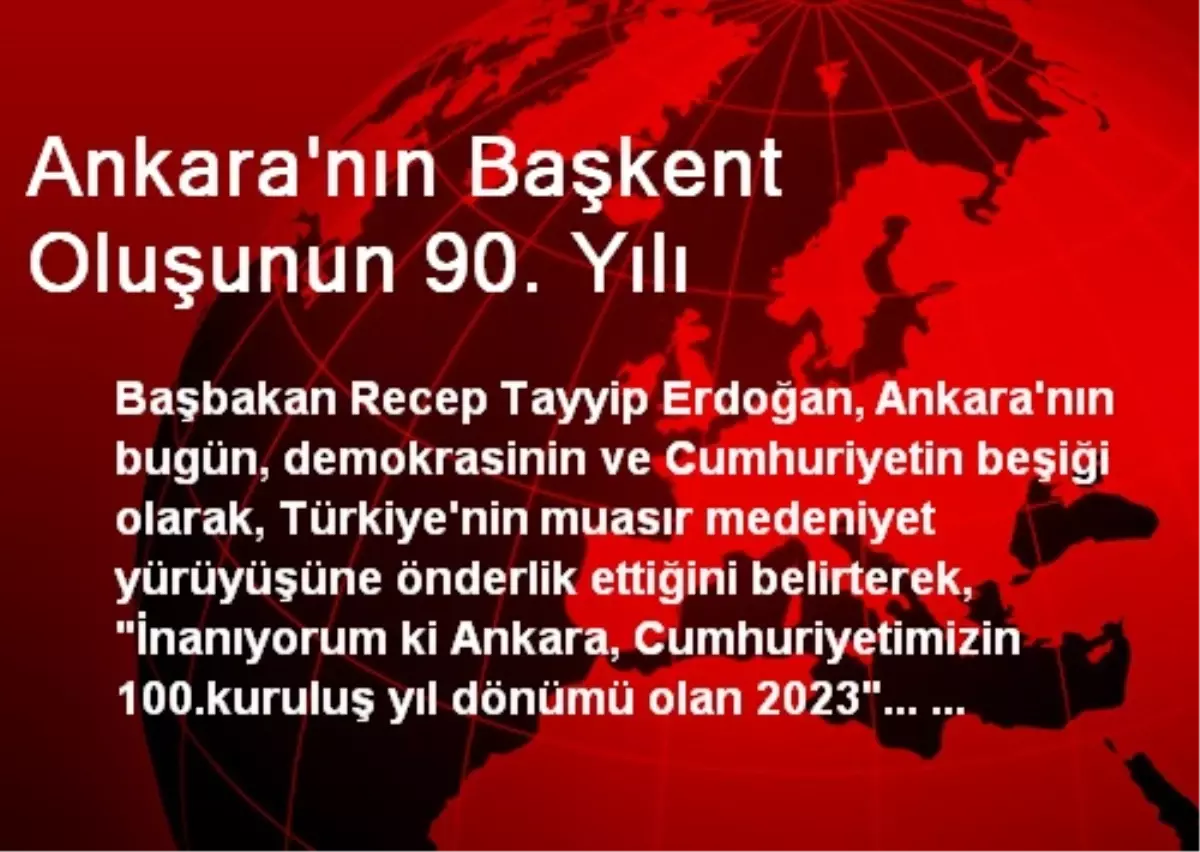 Ankara\'nın Başkent Oluşunun 90. Yılı