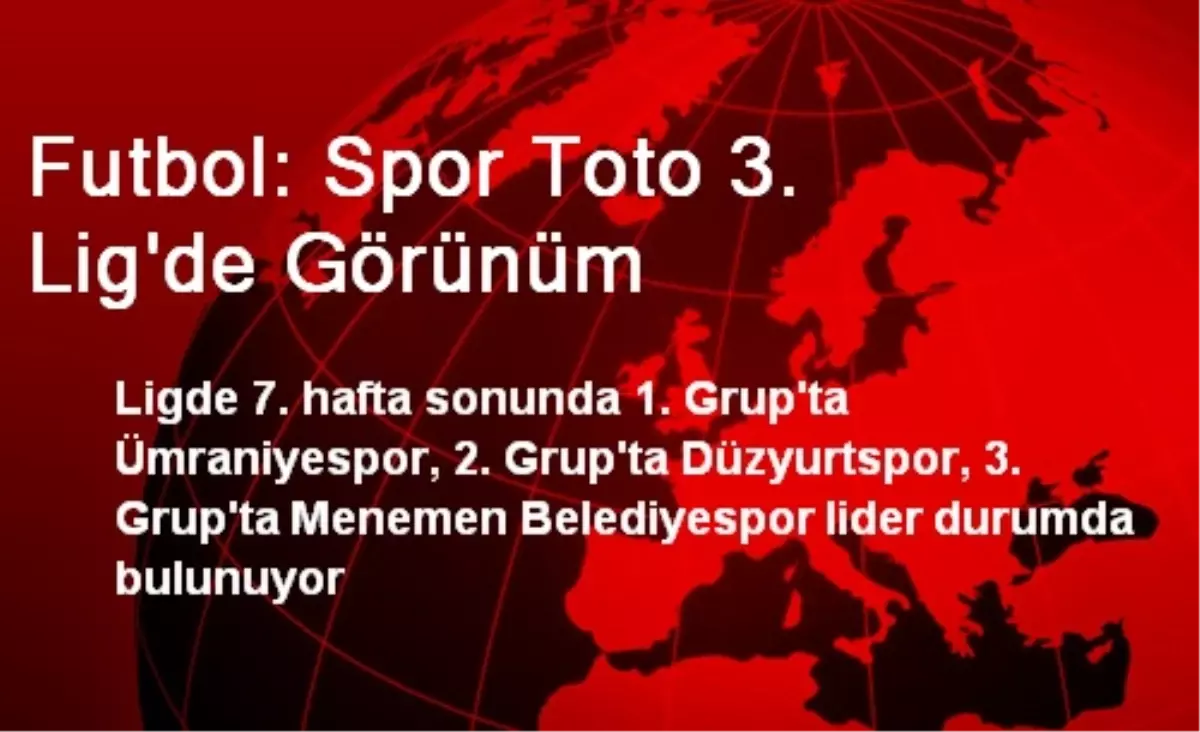 Futbol: Spor Toto 3. Lig\'de Görünüm