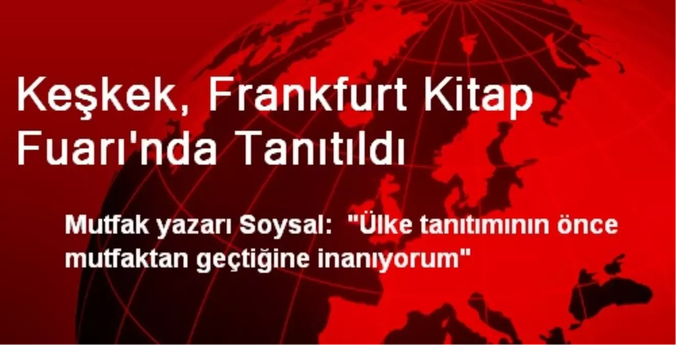 Keşkek, Frankfurt Kitap Fuarı\'nda Tanıtıldı