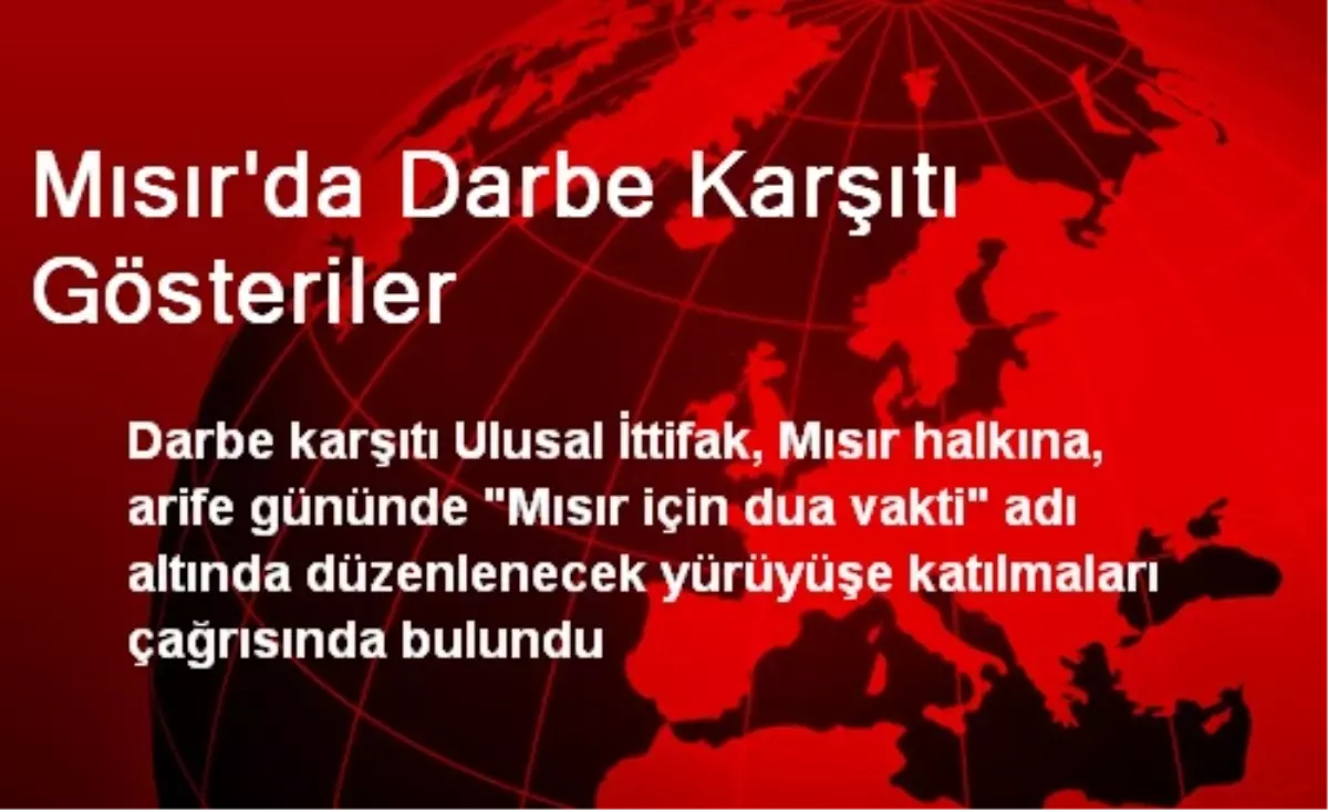 Mısır\'da Darbe Karşıtı Gösteriler