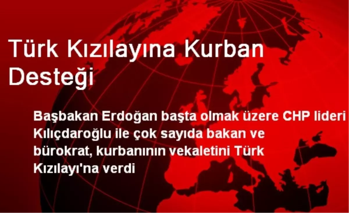 Türk Kızılayına Kurban Desteği