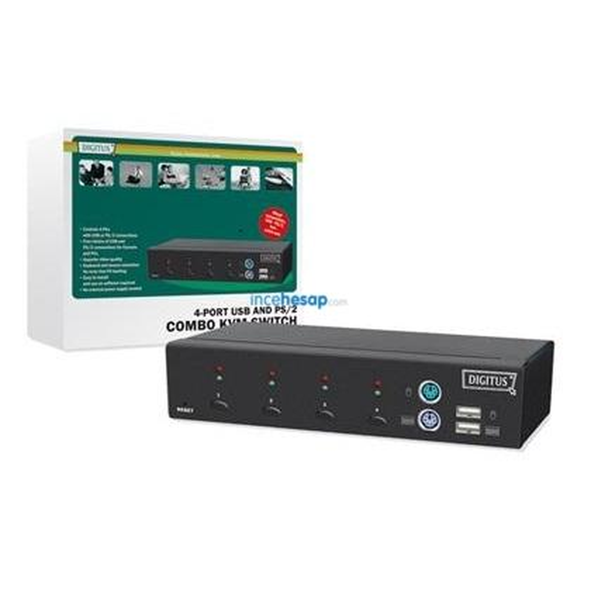 Dıgıtus Dc-12202-1 4 Portlu Ps/2 ve Usb Kvm Switch