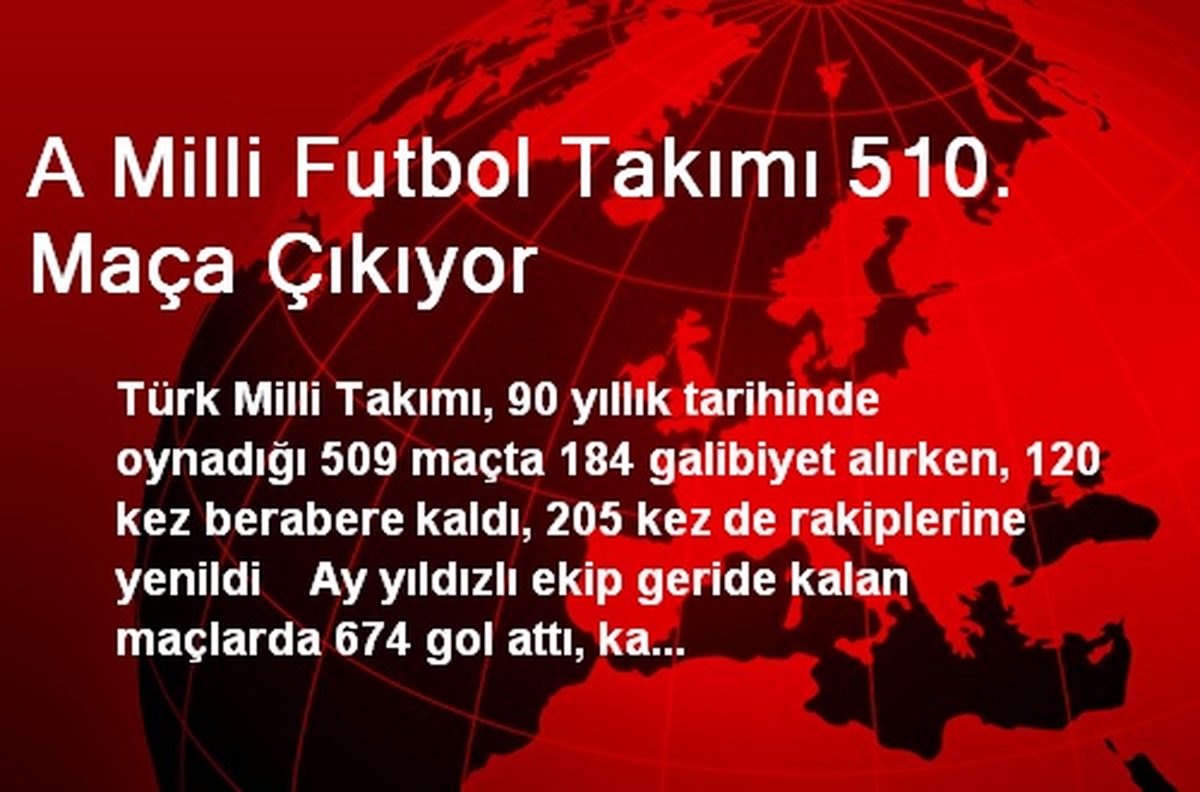 A Milli Futbol Takımı 510. Maça Çıkıyor