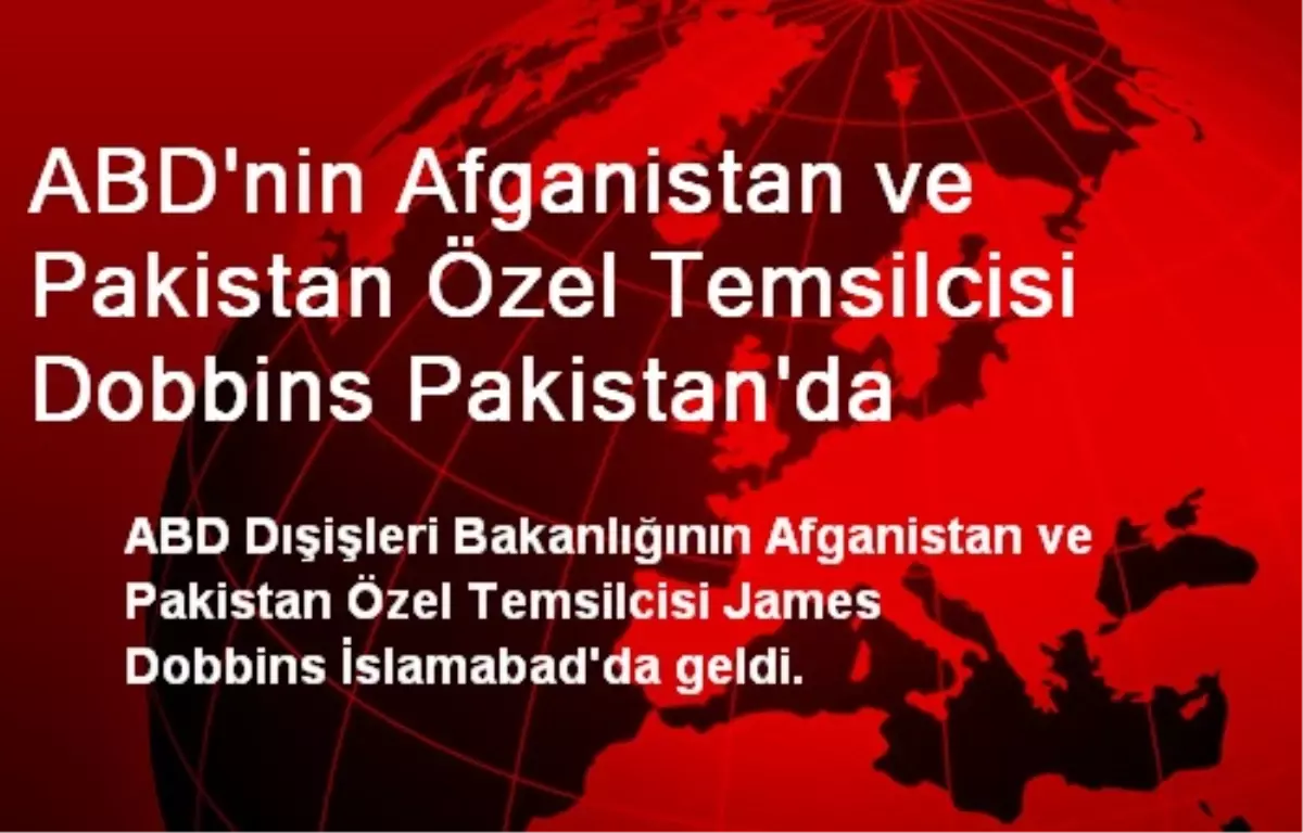 ABD\'nin Afganistan ve Pakistan Özel Temsilcisi Dobbins Pakistan\'da