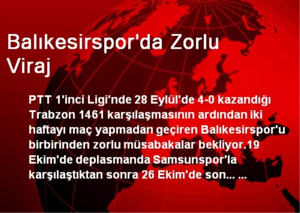 Balıkesirspor\'da Zorlu Viraj