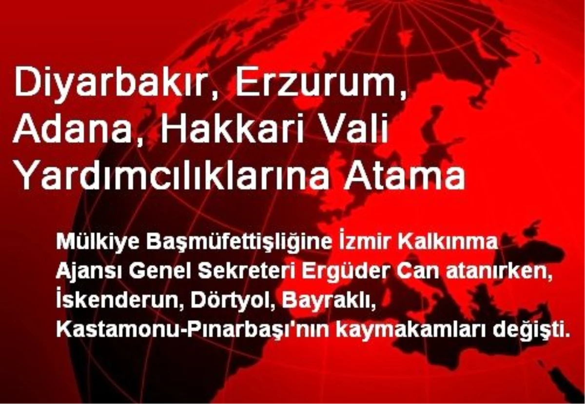 Diyarbakır, Erzurum, Adana, Hakkari Vali Yardımcılıklarına Atama