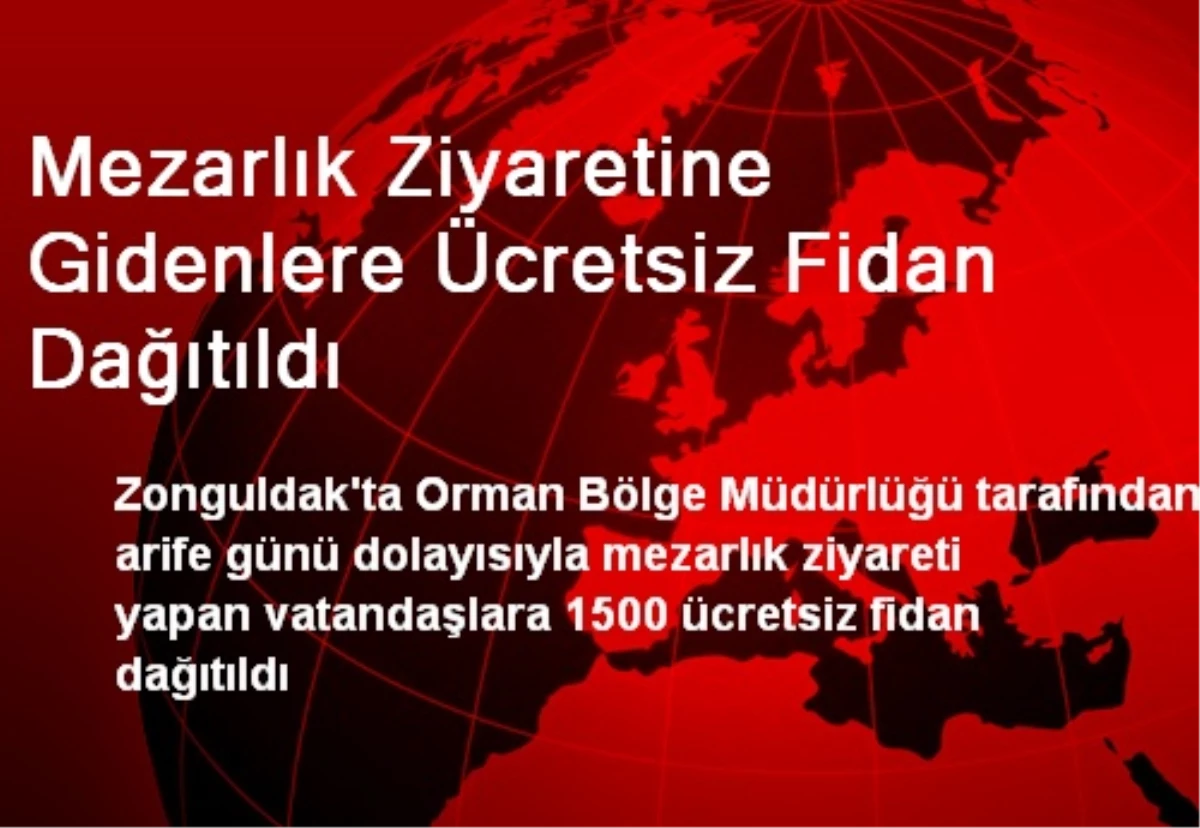 Mezarlık Ziyaretine Gidenlere Ücretsiz Fidan Dağıtıldı