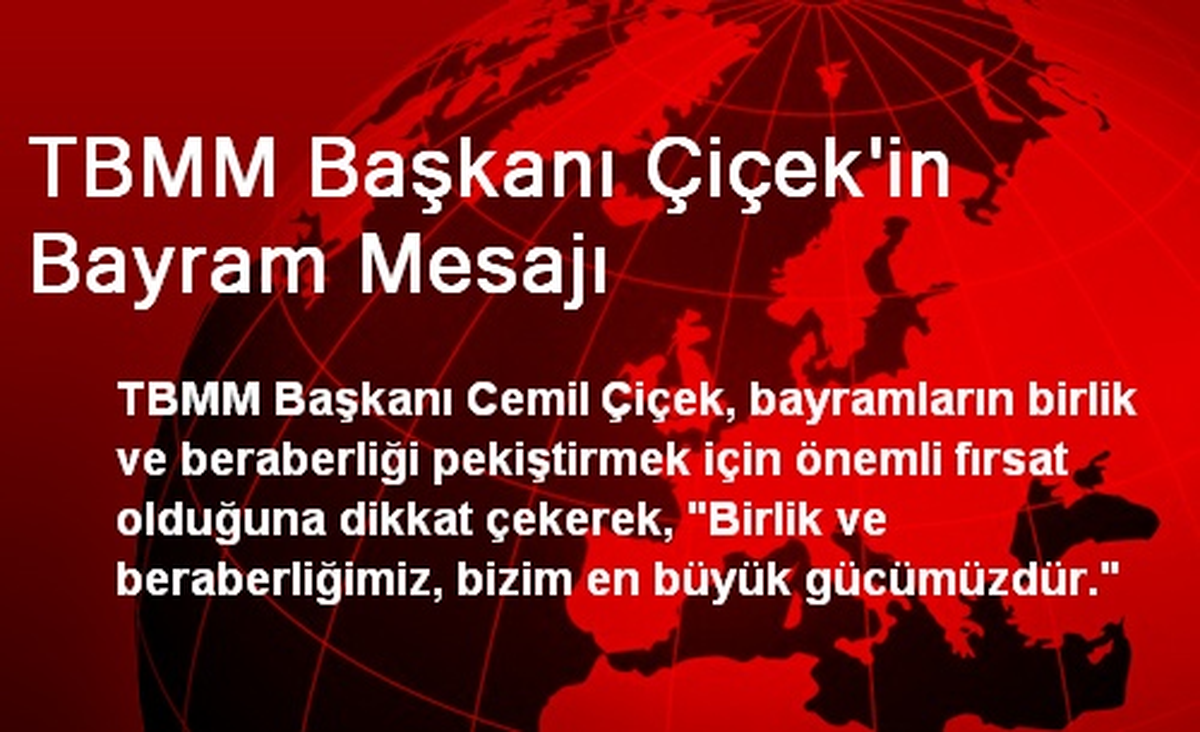 TBMM Başkanı Çiçek\'in Bayram Mesajı