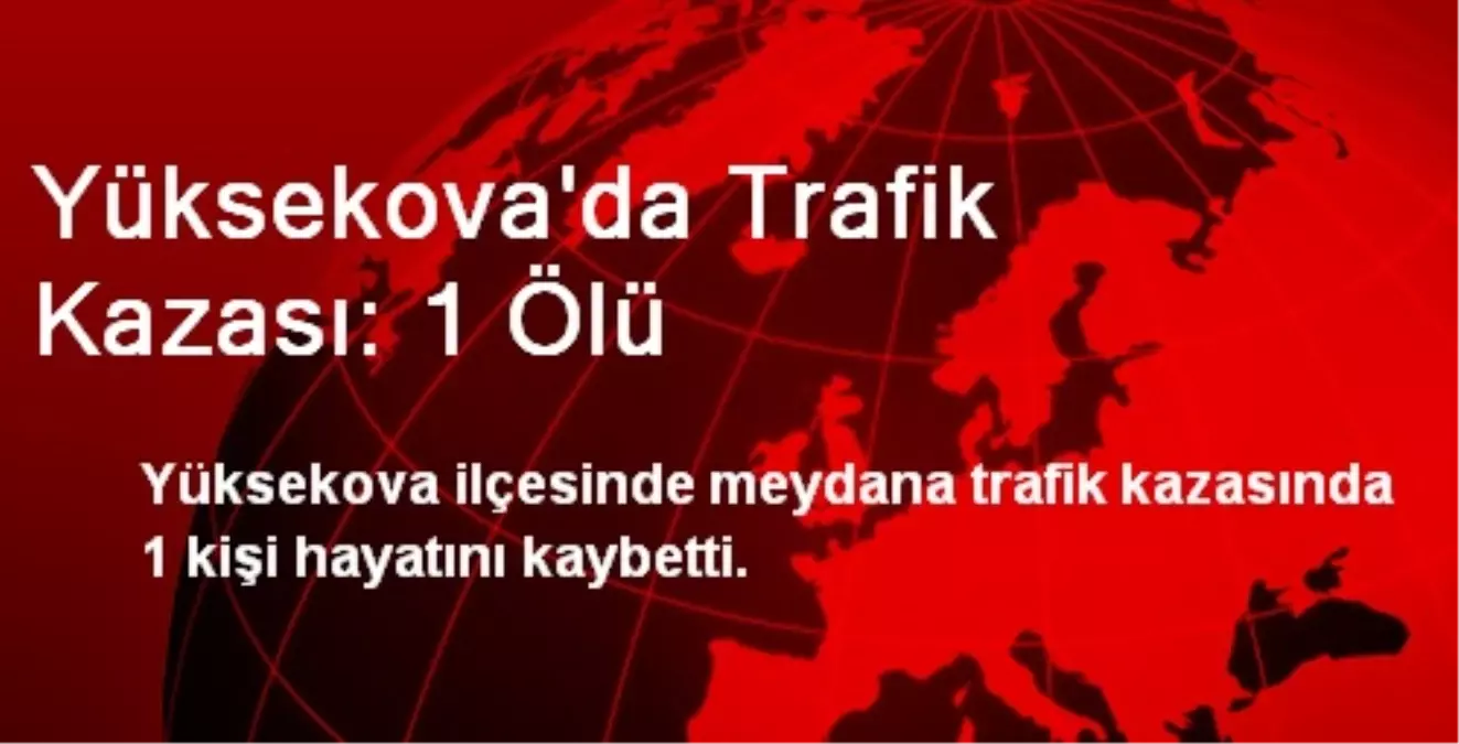 Yüksekova\'da Trafik Kazası: 1 Ölü