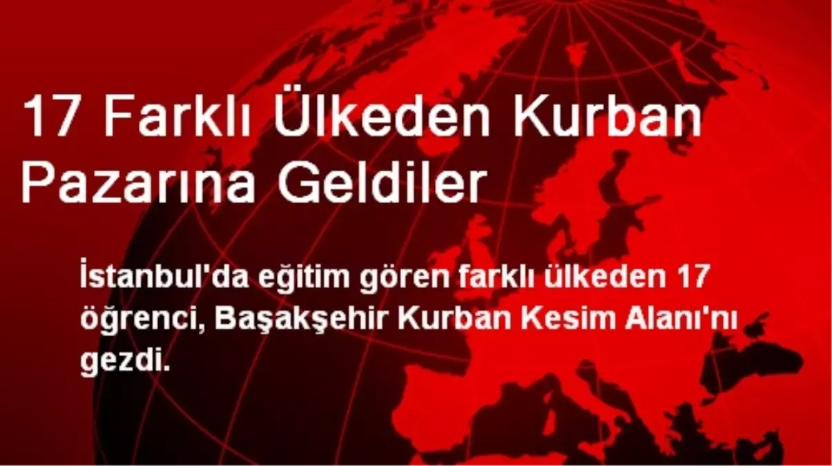 17 Farklı Ülkeden Kurban Pazarına Geldiler