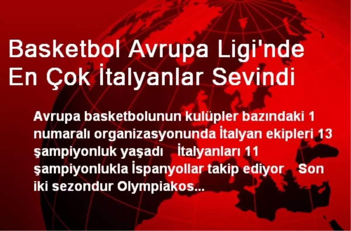 Basketbol Avrupa Ligi\'nde En Çok İtalyanlar Sevindi