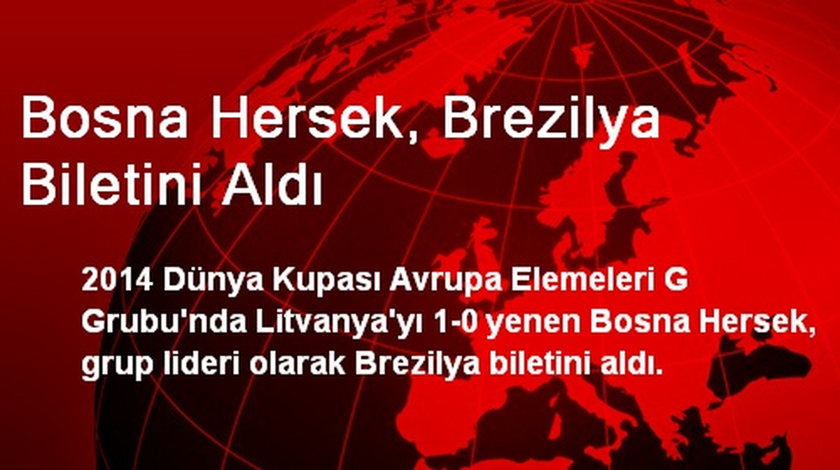 Bosna Hersek, Brezilya Biletini Aldı