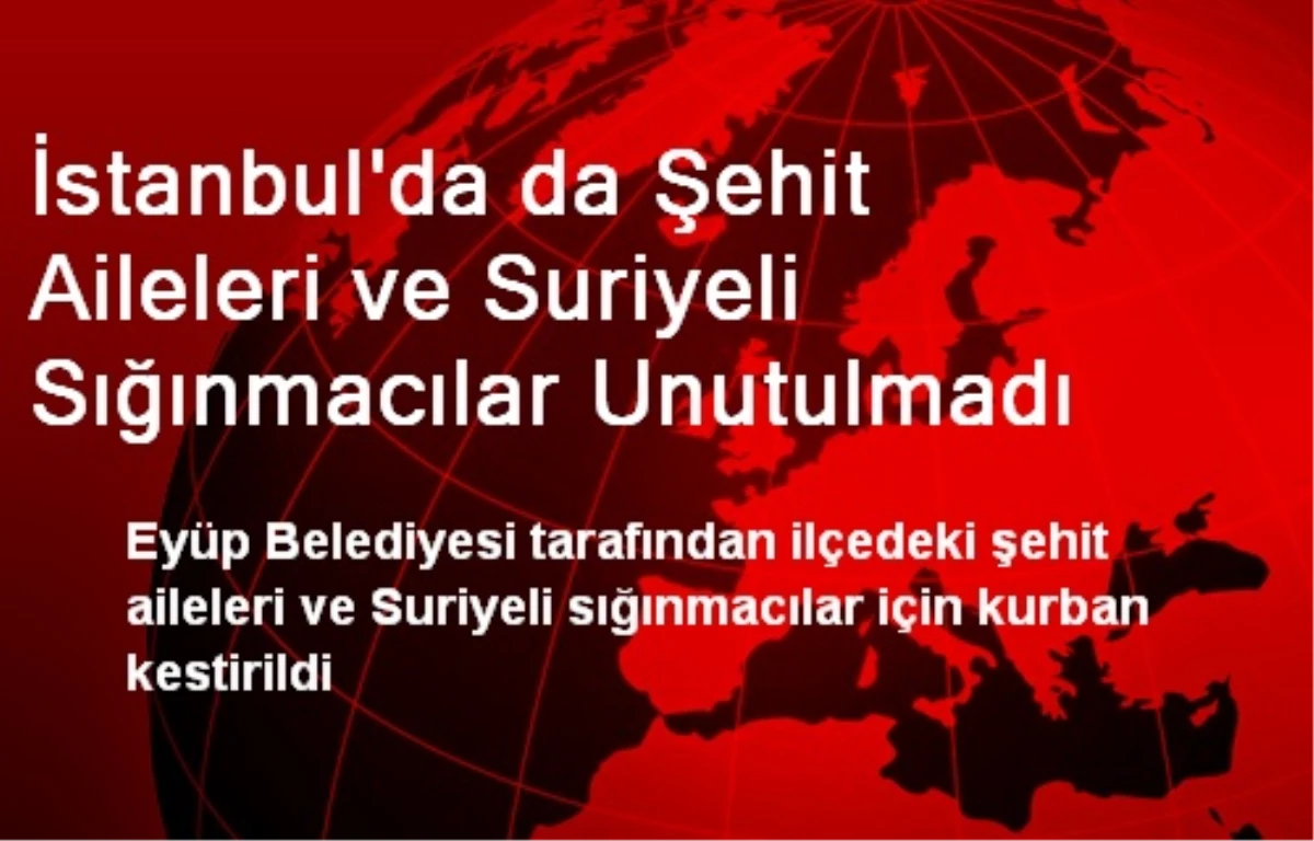 İstanbul\'da da Şehit Aileleri ve Suriyeliler Unutulmadı