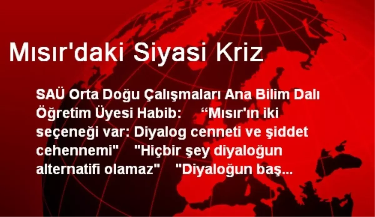 Mısır\'daki Siyasi Kriz