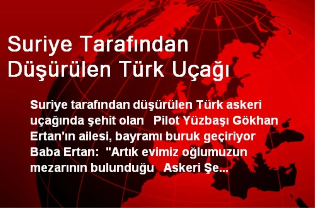 Suriye Tarafından Düşürülen Türk Uçağı