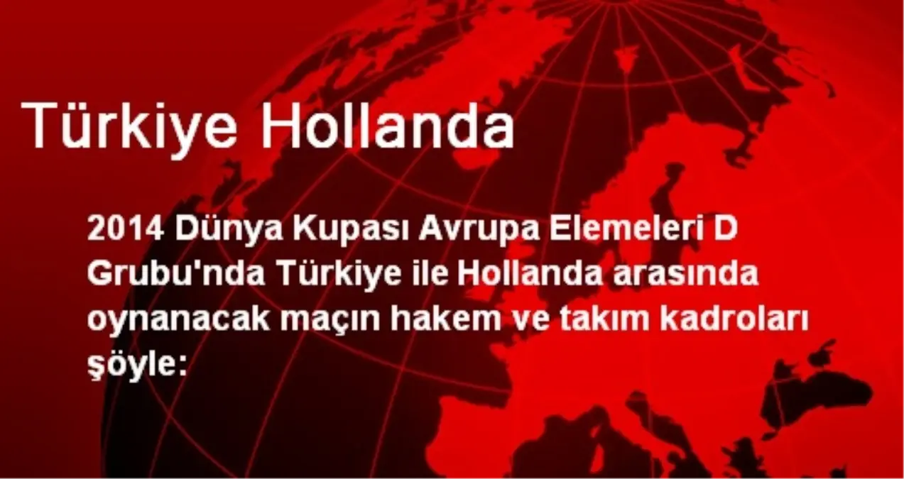 Türkiye Hollanda