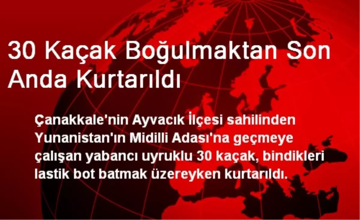 30 Kaçak Boğulmaktan Son Anda Kurtarıldı