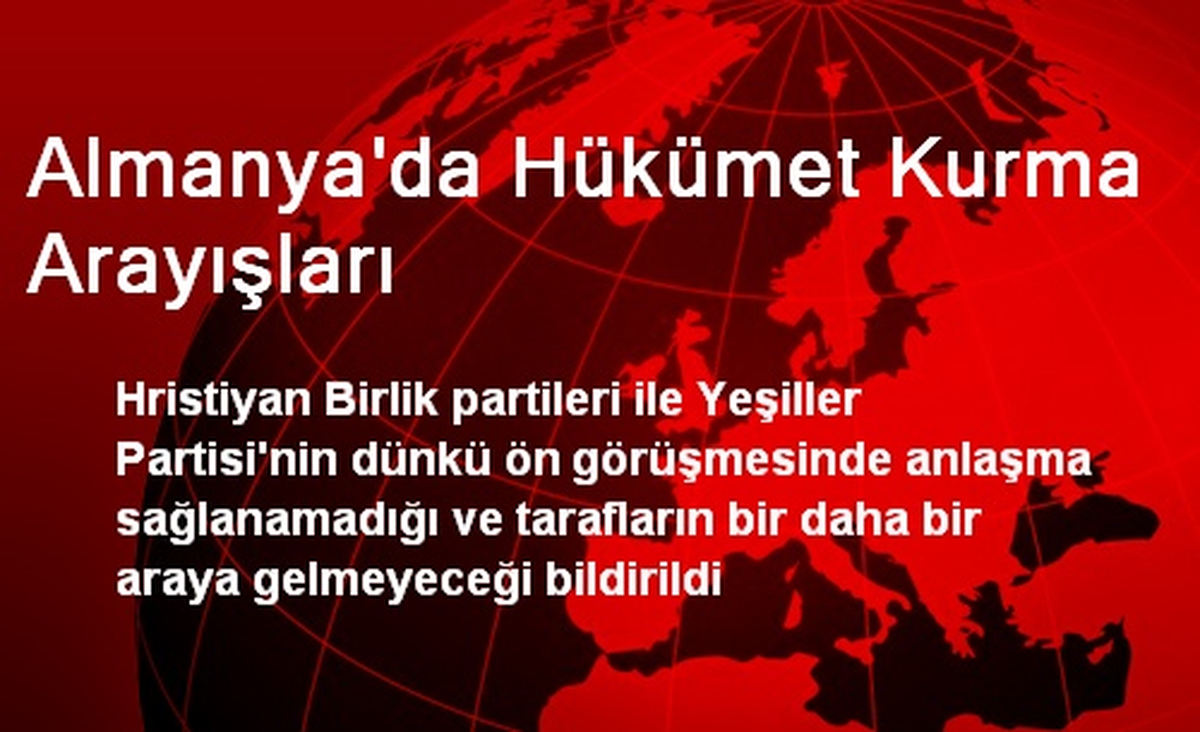 Almanya\'da Hükümet Kurma Arayışları