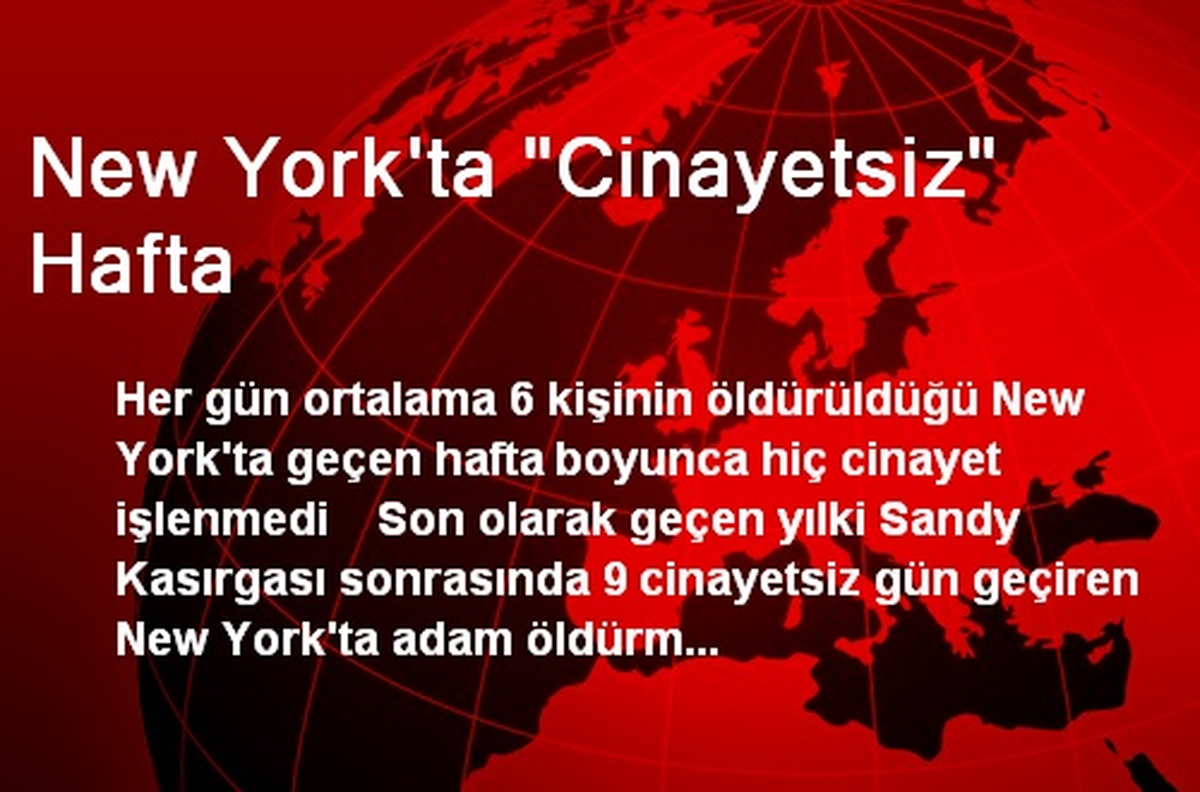 New York\'ta "Cinayetsiz" Hafta