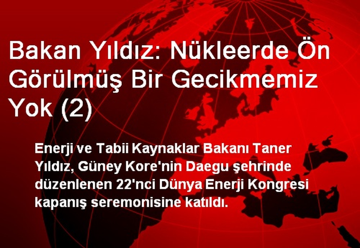 Bakan Yıldız: Nükleerde Ön Görülmüş Bir Gecikmemiz Yok (2)